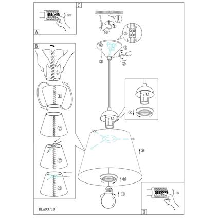 Eglo 93718 - Candelabro de criança MOLOVE 1xE27/60W/230V