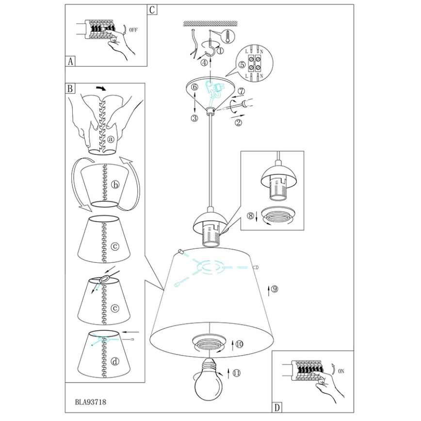 Eglo 93718 - Candelabro de criança MOLOVE 1xE27/60W/230V