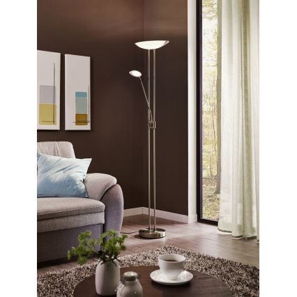 Eglo - Candeeiro de chão LED com regulação LED/20W + LED/2,5W bronze