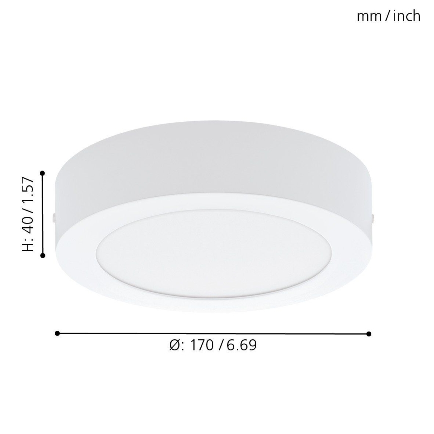 Eglo 94072 - Plafon LED FUEVA 1 LED/10,89W/230V, diâmetro 17 cm