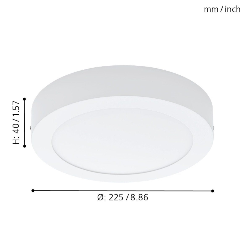 Eglo 94075 - Plafon LED FUEVA 1, 16,47 W / 230 V, Ø 22,5 cm