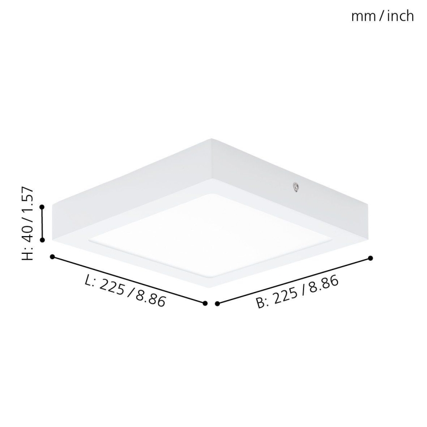 Eglo 94078 - Candeeiro de tecto LED FUEVA 1 LED/16,44W/230V 22,5x22,5 cm