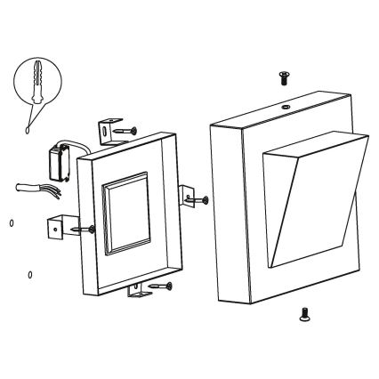 Eglo 94114 - Iluminação LED de exterior GALARY 1 1xLED/3,7W/230V IP44