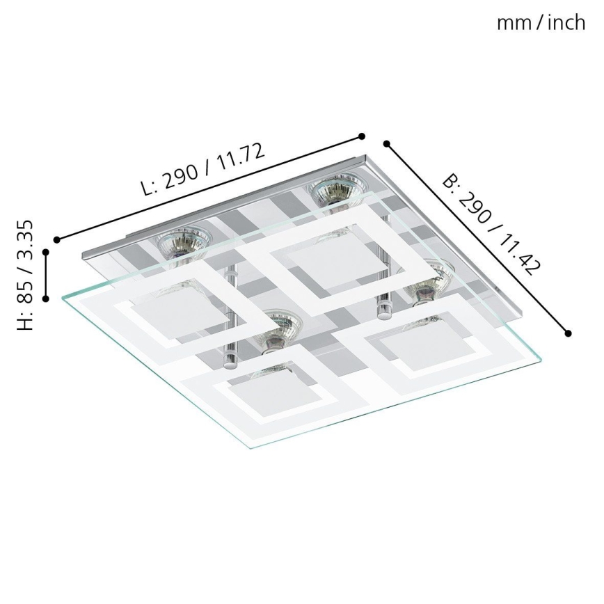 Eglo - Luz de teto LED 4xGU10-LED/3W/230V