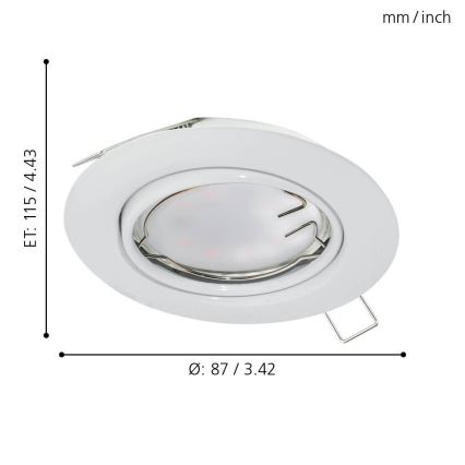 Eglo - Foco de encastrar LED 1xGU10-LED/5W/230V