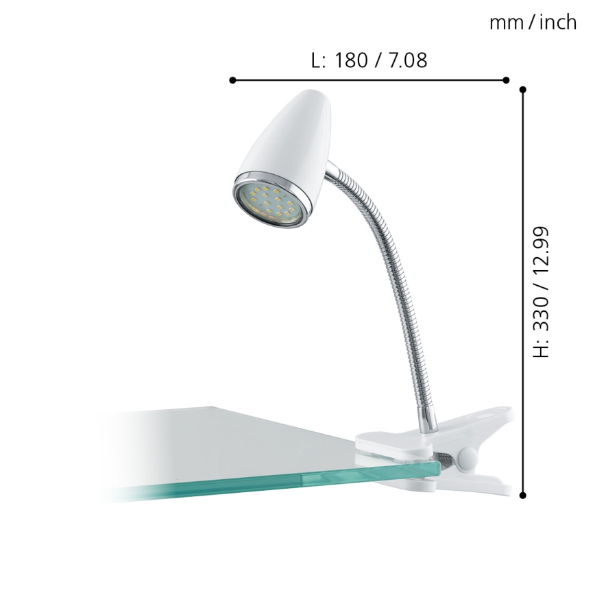 Eglo - Candeeiro com clipe LED 1xGU10-LED/3W/230V