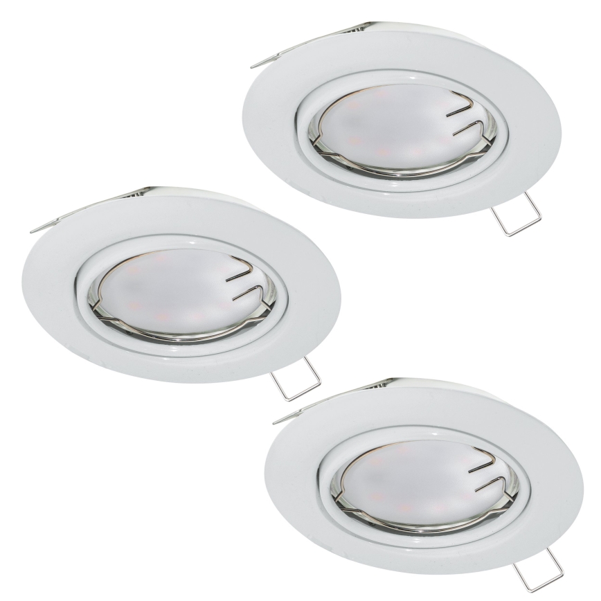 Eglo - Conjunto de 3 luminárias de embutir LED PENETO 1xGU10-LED/5W/230V