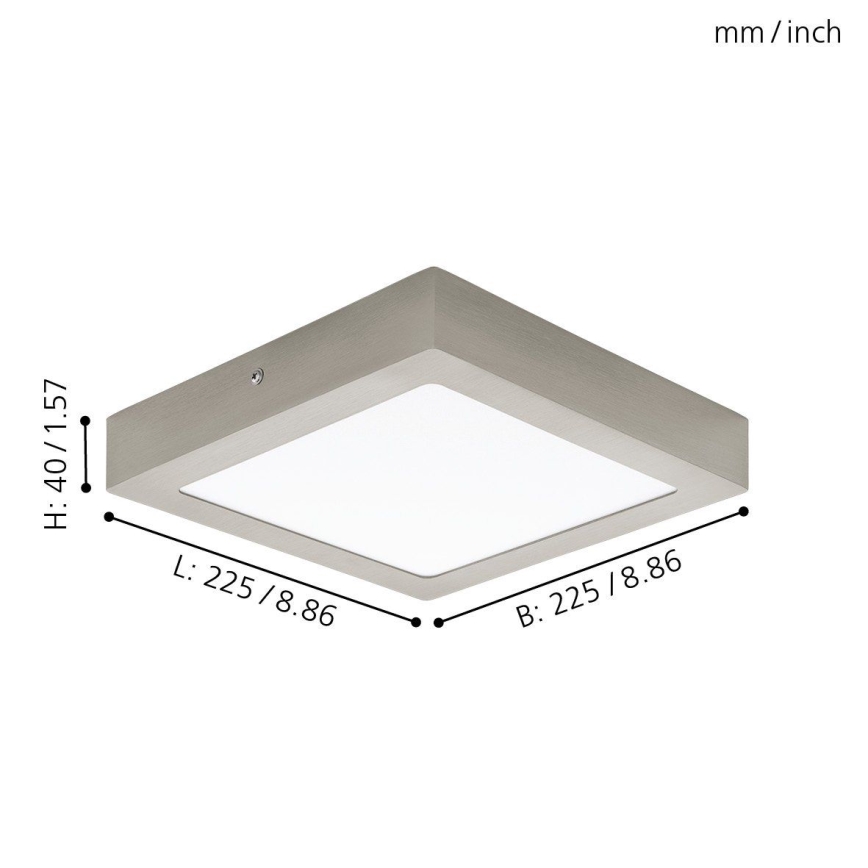 Eglo 94526 - Luminária de teto LED FUEVA 1 LED/16,5W/230V 22,5x22,5 cm