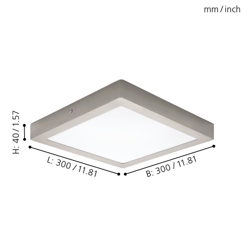 Eglo 94528 - Candeeiro de tecto LED FUEVA 1, 22 W, 230 V, 30 x 30 cm