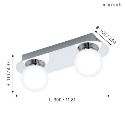 Eglo - Luz para casa de banho LED 2xLED/3,3W/230V IP44