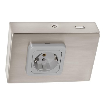Eglo 94664 - Tomada SCHUKO para montagem sob armário com USB TAXANO