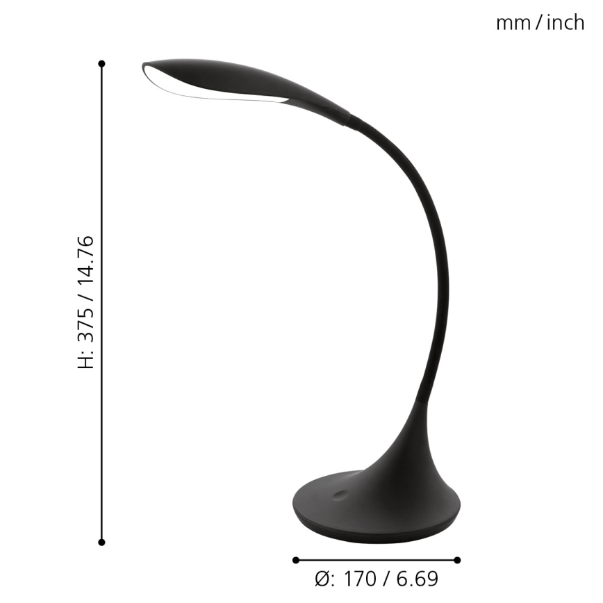 Eglo - LED regulação lâmpada de mesa 1xLED/4,5W/230V preto antigo