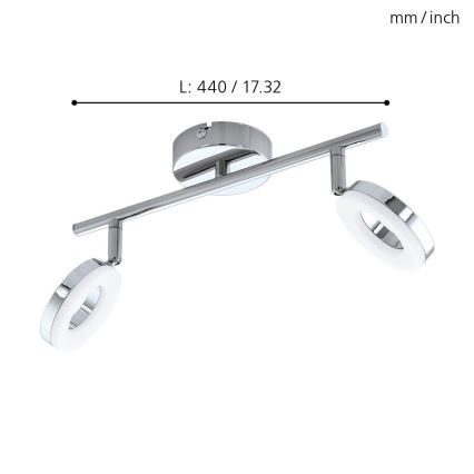 Eglo 94757 - Candeeiro para casa de banho LED GONARO 2xLED/3,8W/230V IP44