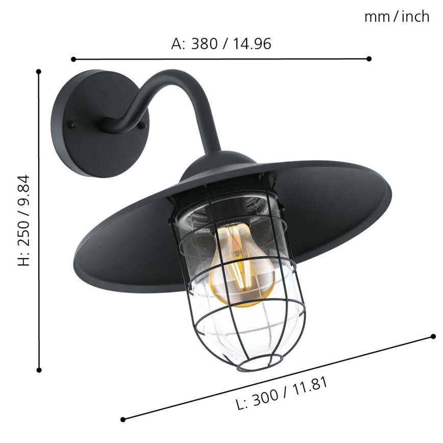 Eglo - Luz de exterior 1xE27/60W/230V IP44