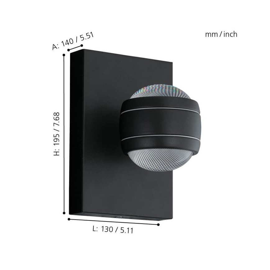 Eglo - Luz de exterior LED 2xLED/3,7W/230V IP44