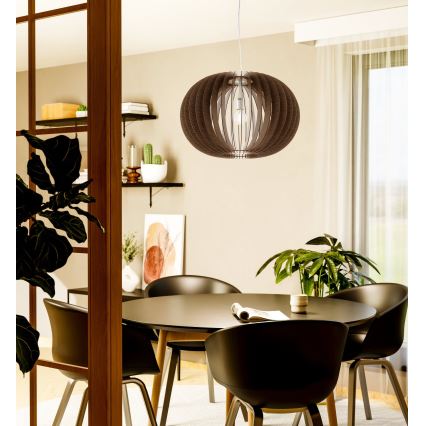 Eglo 95026 - Lustre pendente STELLATO 1xE27/60W/230V Ø 70 cm castanho