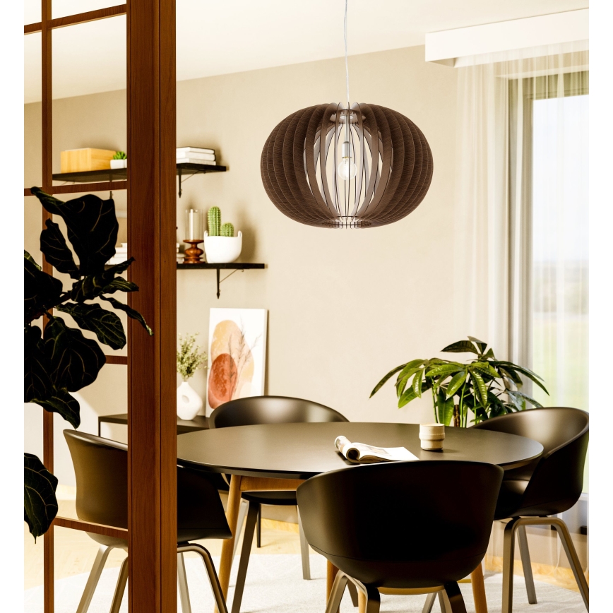 Eglo 95026 - Lustre pendente STELLATO 1xE27/60W/230V Ø 70 cm castanho