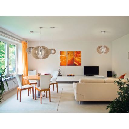 Eglo 95042 - Lustre suspenso em cabo STELLATO 1xE27/60W/230V Ø 70 cm bege