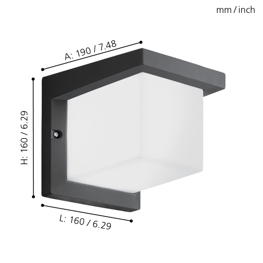 Eglo - Luz de parede de exterior 1 LED/10W/230V IP54
