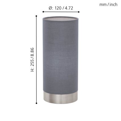 Eglo - Luz de mesa com regulação 1xE27/60W/230V