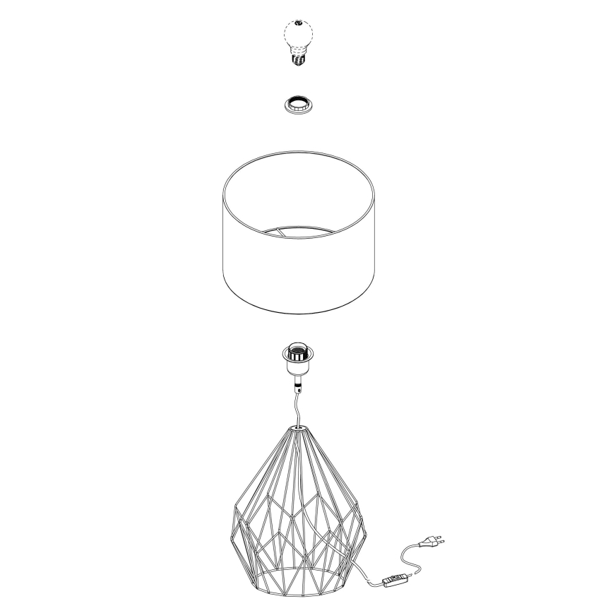 Eglo - Lâmpada de mesa 1xE27/60W/230V