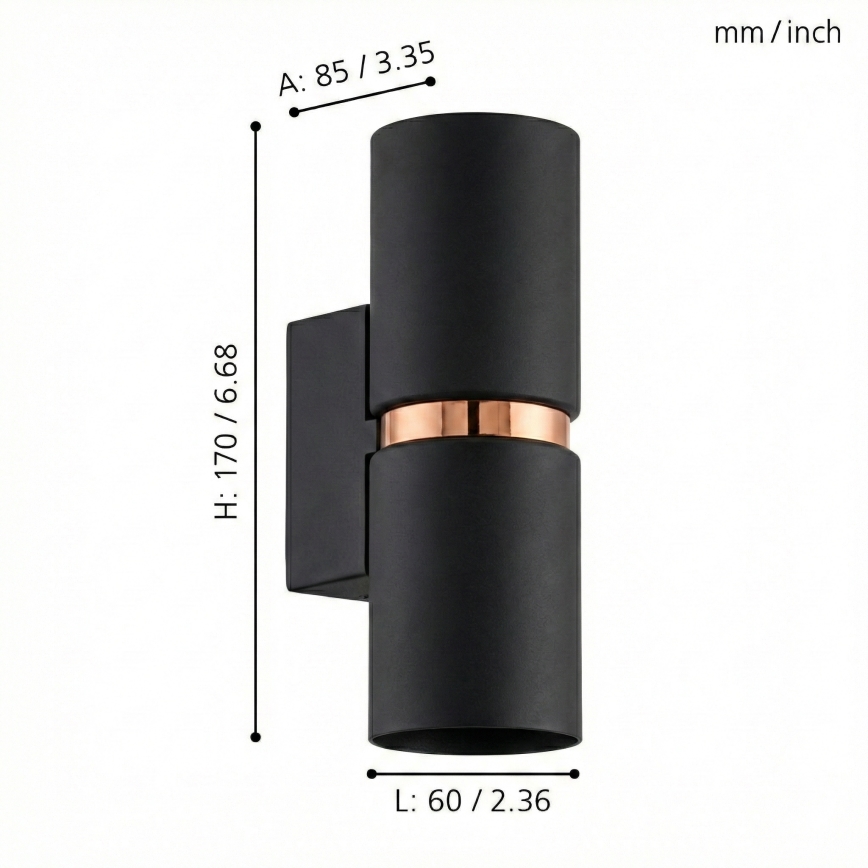 Eglo 95371 - Aplique de parede LED PASSA 2xGU10-LED/4W/230V