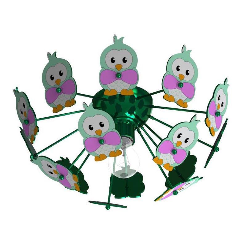 Eglo 95636 - Luz de teto de criança VIKI 2 1xE27/60W/230V verde