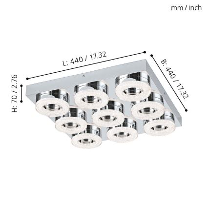 Eglo 95665 - Plafon LED FRADELO 9xLED/4W/230V