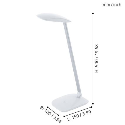 Eglo - Candeeiro de mesa LED regulável/4,5W/12V/230V