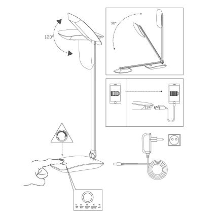 Eglo - Candeeiro de mesa LED regulável/4,5W/12V/230V