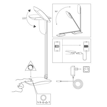Eglo - Candeeiro de mesa fosco LED 1xLED/4,5W/USB