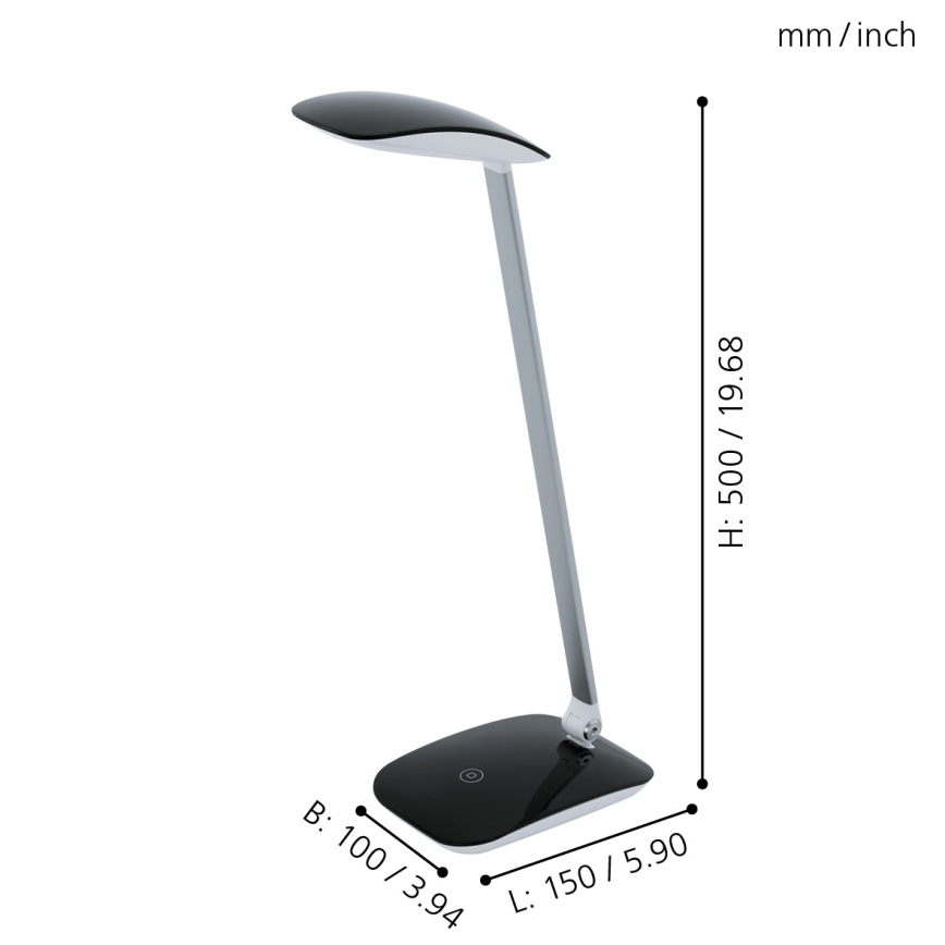 Eglo - Lâmpada de Mesa LED Regulável, 4,5 W, USB