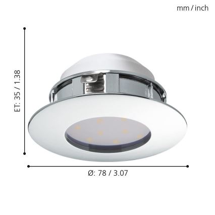 Eglo - Luminária LED de encastrar/4,9W/230V