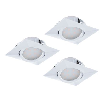 Eglo - Conjunto com 3 luminárias de embutir para teto PINEDA LED/4,9W/230V