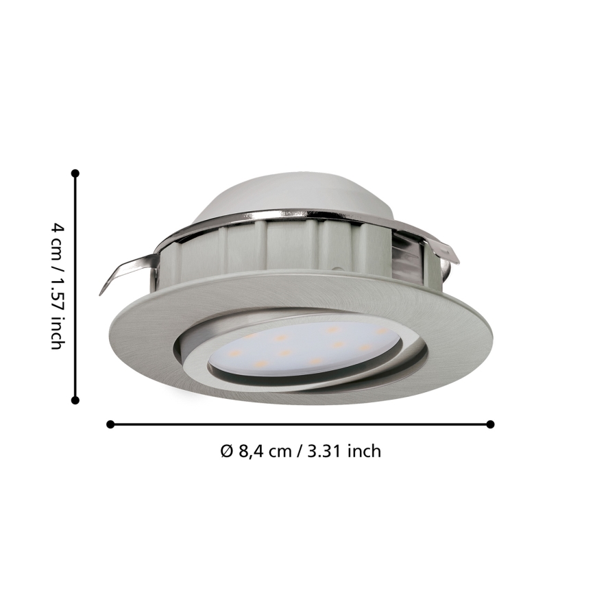 Eglo - Conjunto de 3 luminárias encastráveis para tecto PINEDA LED/4,9W/230V
