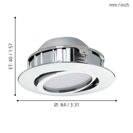 Eglo 95855- Foco de encastrar LED PINEDA 1xLED/5,5W/230V