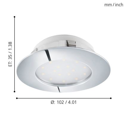 Eglo - Foco de encastrar LED 1xLED/12W/230V