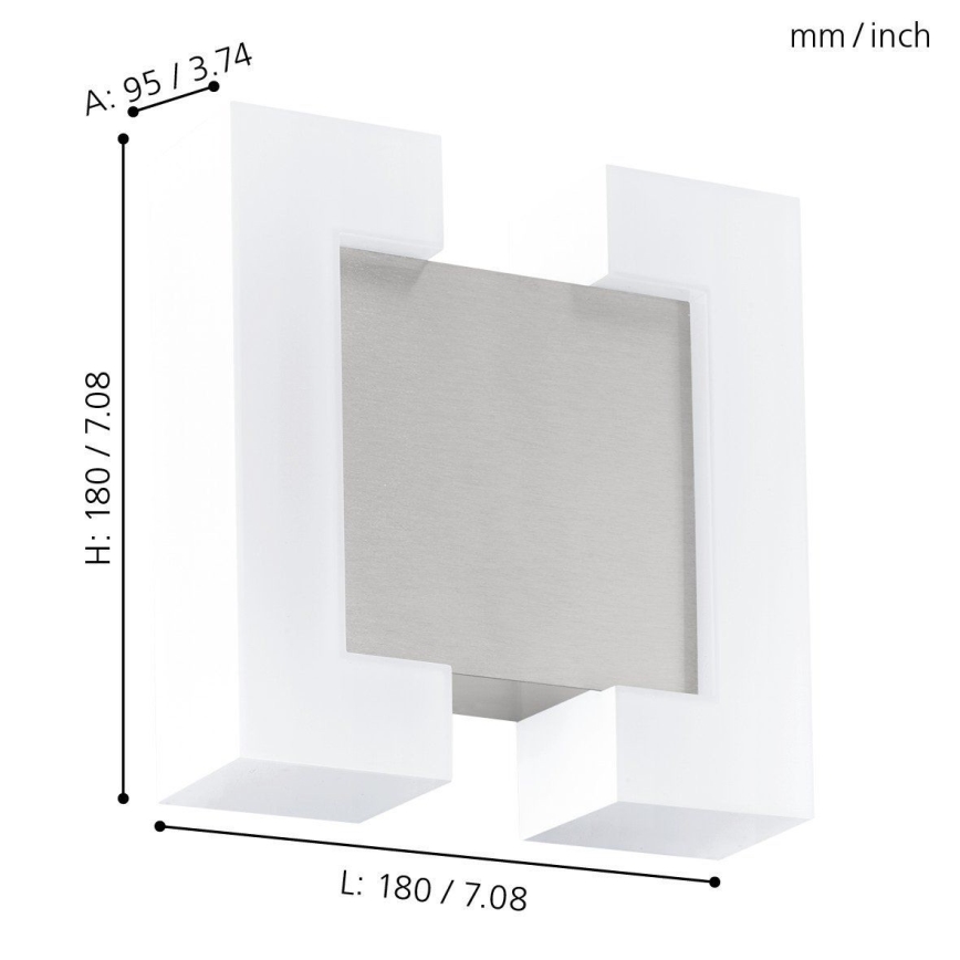 Eglo - Luz de parede LED de exterior 2xLED/4,8W IP44