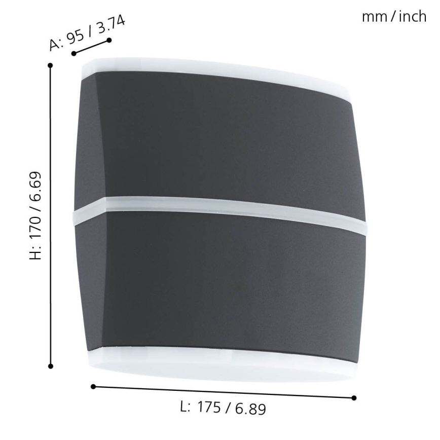 Eglo - Luz de parede LED de exterior 2xLED/6W IP44