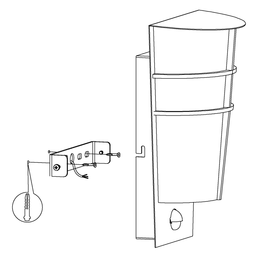 Eglo 96017 - Arandela LED de exterior com sensor BREGANZO 1 2xLED/2,5W IP44