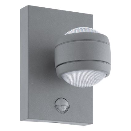 Eglo 96019 - Aplique de parede LED para exterior com sensor SESIMBA 1 2xLED/3,7W IP44
