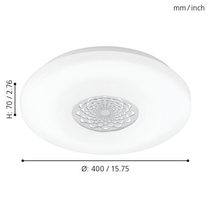 Eglo - Luz de teto LED 1 LED/24W/230V