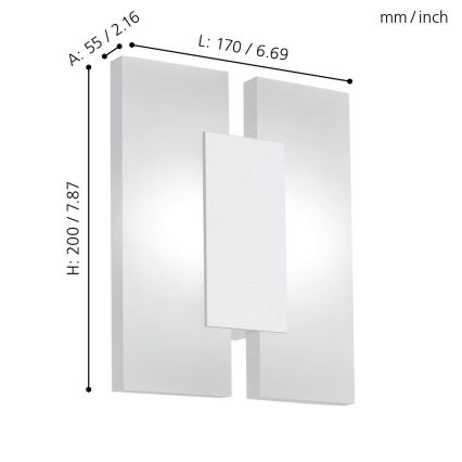 Eglo - Luz de parede LED 2 2xLED/4,5W/230V
