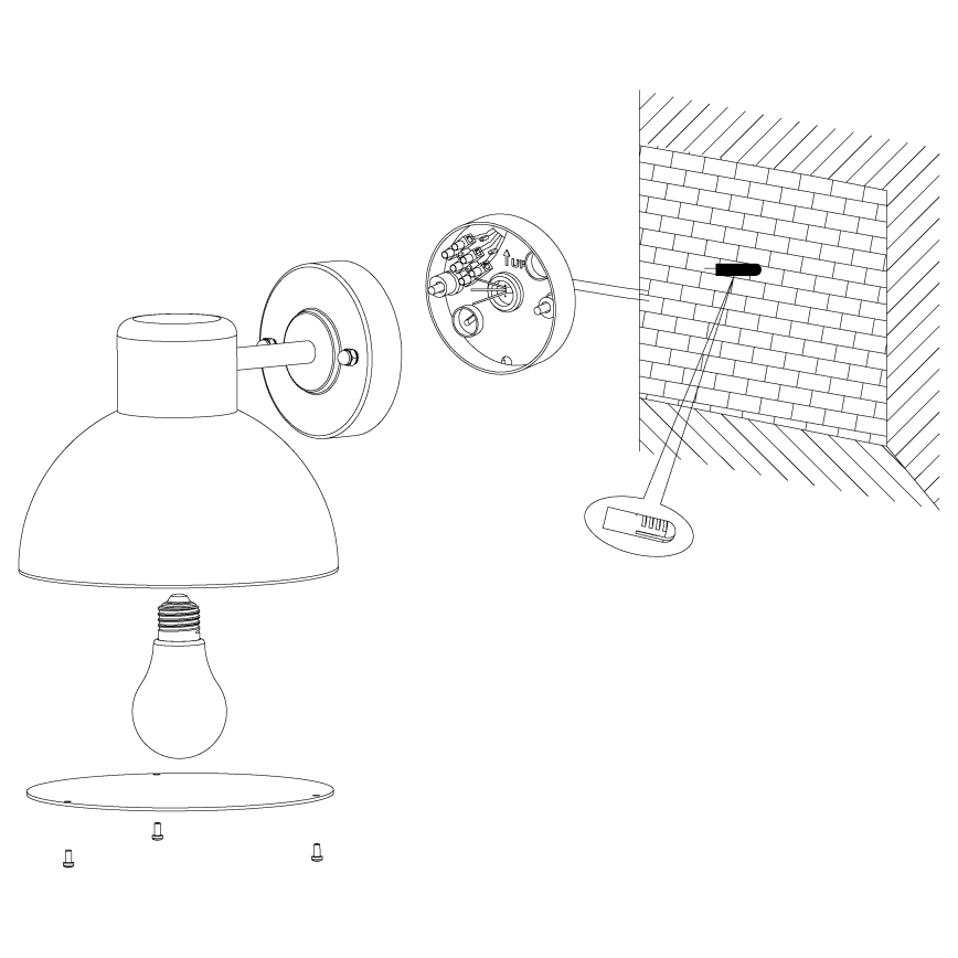 Eglo - Luz de parede de exterior 1xE27/60W IP44