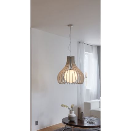 Eglo 96211 - Pendente em cabo TINDORI 1xE27/60W/230V, diâmetro 50 cm, branco