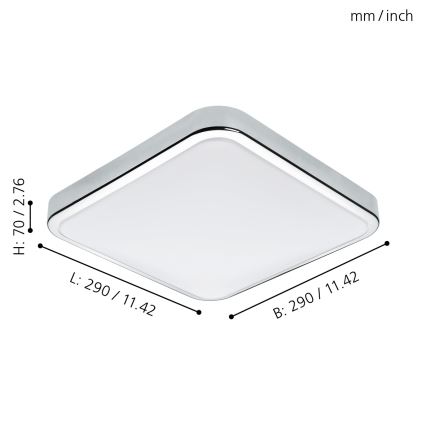 Eglo - Candeeiro de tecto LED para casa de banho LED/16W/230V IP44