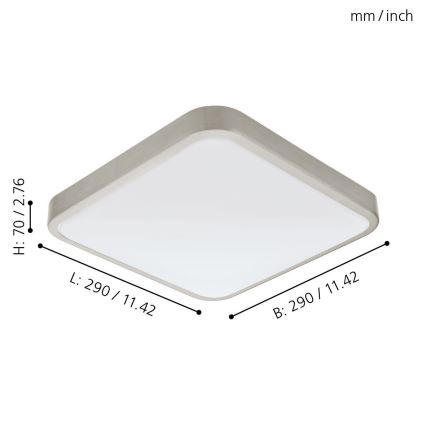 Eglo 96231 - Plafon LED para casa de banho MANILVA LED/16W/230V IP44