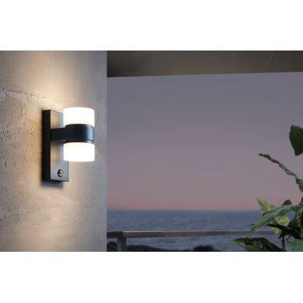 Eglo - Luz de parede com sensor LED de exterior 2xLED/6W IP44