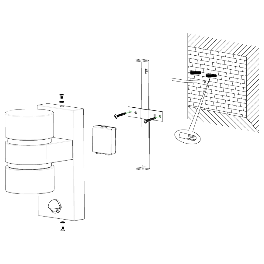 Eglo - Luz de parede com sensor LED de exterior 2xLED/6W IP44