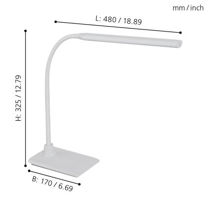Eglo - Candeeiro de mesa fosco LED LED/3,5W/230V